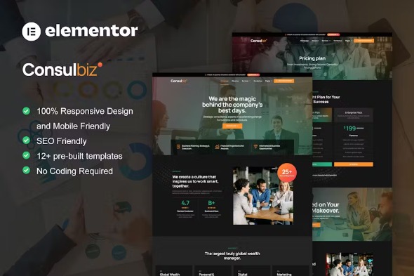 ConsulBiz 1.0 – Business Consultant Elementor Template Kit
