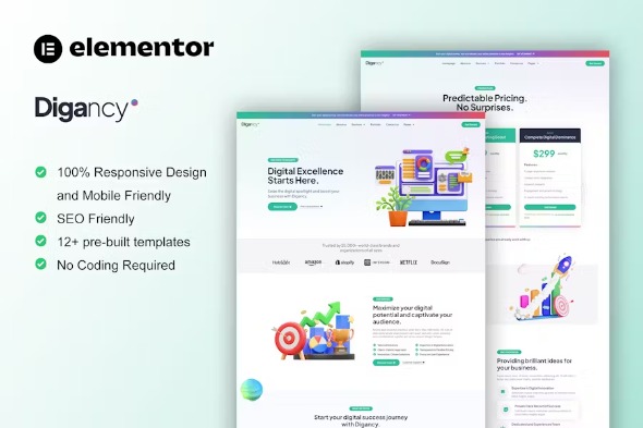 Digancy 1.0 – Digital Agency Elementor Template Kit