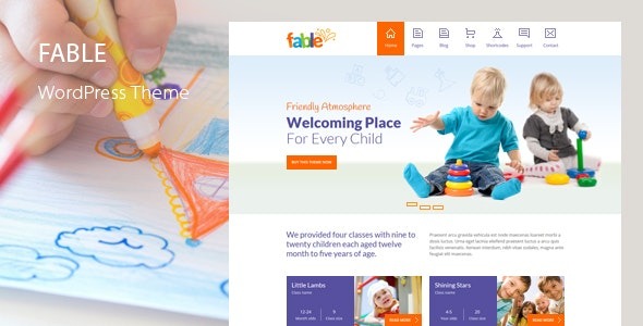 Fable 4.4 – Children Kindergarten WordPress Theme