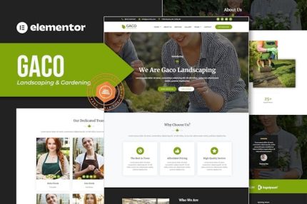 Gaco - Landscape & Gardening Elementor Template Kit