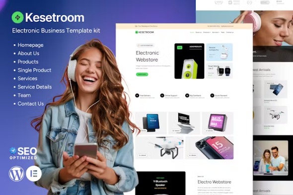 Kesetroom 1.0.0 – Electronic Business Elementor Template Kit