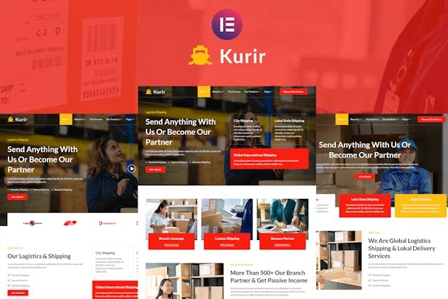 Kurir 1.0 – Logistics Cargo Shipping Elementor Template Kit