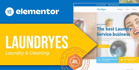 Laundryes 1.0 – Laundry & Cleaning Elementor Template Kit