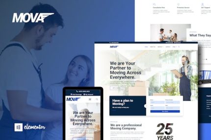 Mova - Moving Company Elementor Template Kit