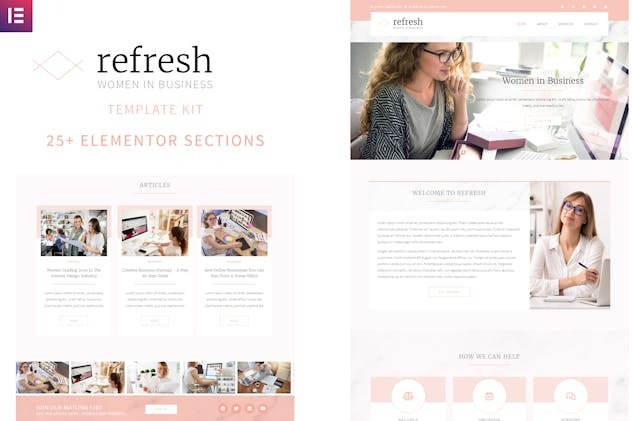 Refresh 1.0 – Women in Business Elementor Template Kit