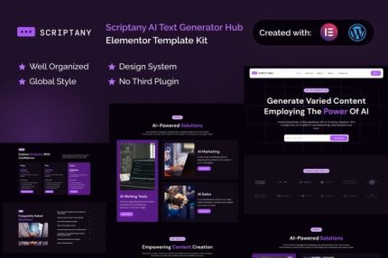 Scriptany - AI Text Generator Hub Elementor Pro Template Kit