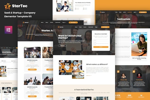 StarTec 1.0 - Saas Elementor Template Kit - GPL Pugins Club