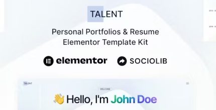 Talent - Personal Portfolios & Resume Elementor Template Kit
