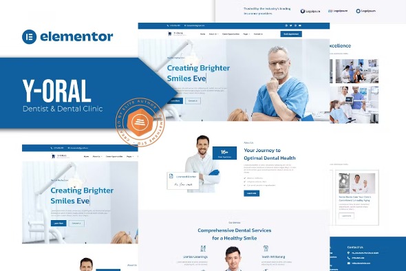 Y-Oral 1.0.1 – Dentist & Dental Clinic Elementor Template Kit
