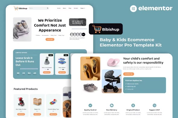 Bibishup 1.0.0 – Baby & Kids Ecommerce Elementor Pro Template Kit