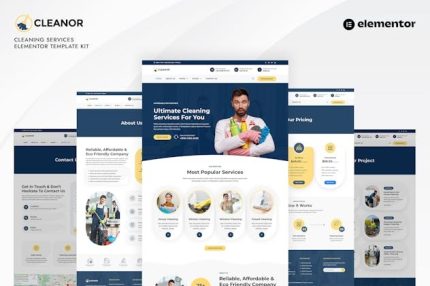 Cleanor - Cleaning Services Elementor Pro Template Kit
