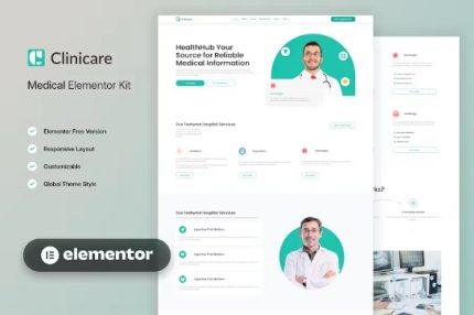 Clinicare - Elementor Template Kit Health & Medical Websites