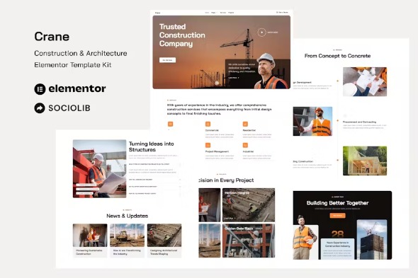 Crane 1.0.0 – Construction & Architecture Elementor Template Kit