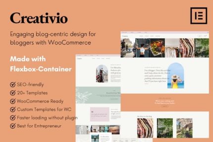 Creativio - Blogger & Entrepreneurs Elementor Template Kit