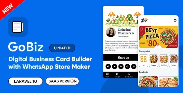 GoBiz 8.0.0 – Digital Business Card + WhatsApp Store Maker | SaaS | vCard Builder