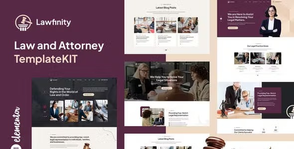 Lawfinity 1.1 – Law & Attorney Elementor Template Kit