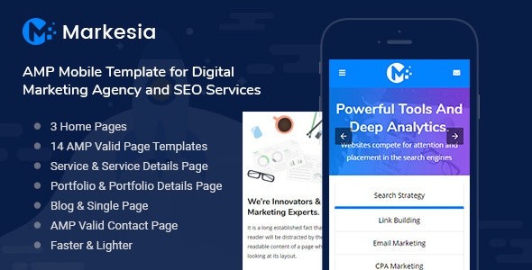 Markesia 1.0 – AMP Mobile Template for SEO & Digital Marketing Agency