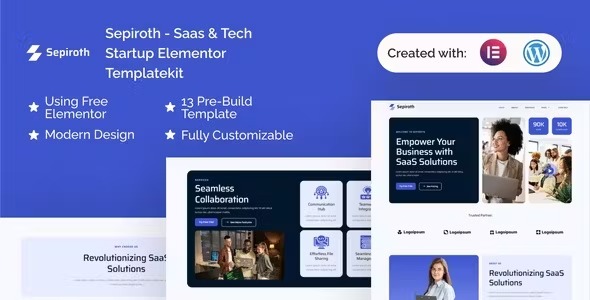 Sepiroth 1.0.0 – Saas & Tech Startup Elementor Template Kit