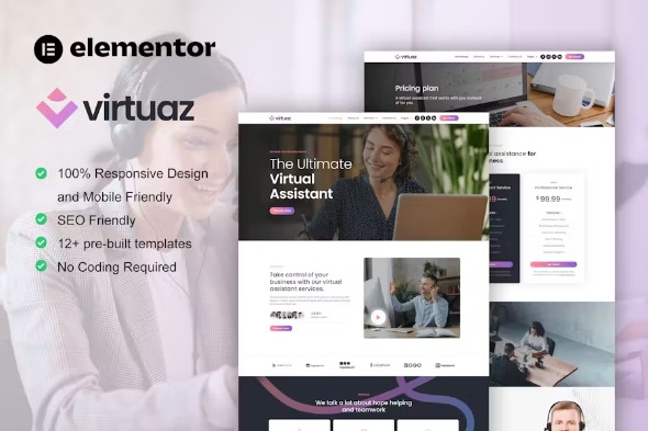 Virtuaz 1.0.0 – Virtual Assistant Business Elementor Template Kit