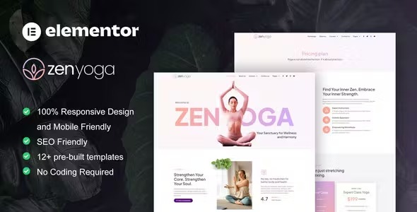ZenYoga 1.1 – Yoga & Meditation Elementor Template Kit