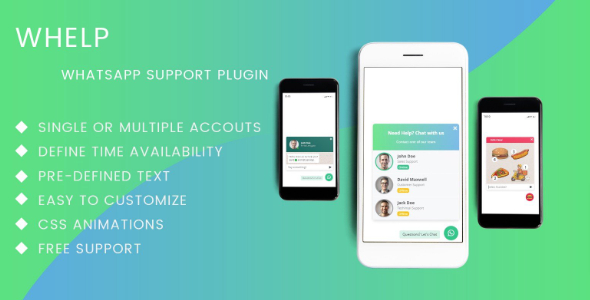 Whelp 1.0 – JQuery WhatsApp Help Chat Plugin