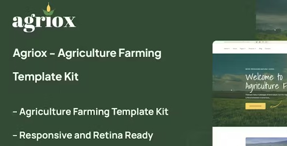Agriox 1.3 – Agriculture Farming Template Kit