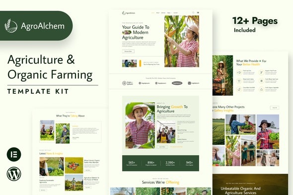AgroAlchem 1.0.0 – Agriculture & Organic Farming Elementor Pro Template Kit