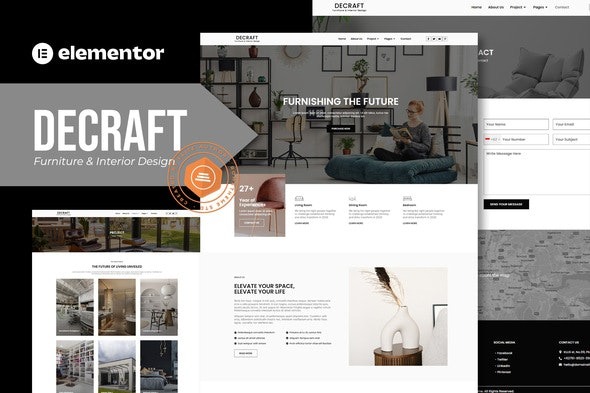 Decraft 1.0.0 – Furniture & Interior Design Elementor Template Kit