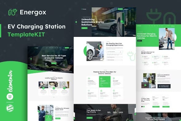 Energox 1.2 – EV Charging Station Elementor Template Kit