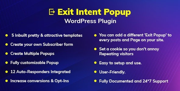 Exit Intent Popup 1.0.3