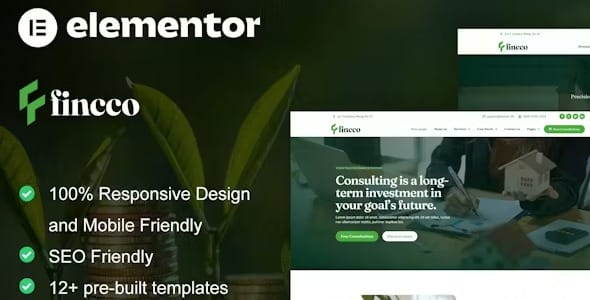 Fincco 1.0 – Finance & Investment Company Elementor Pro Template Kit