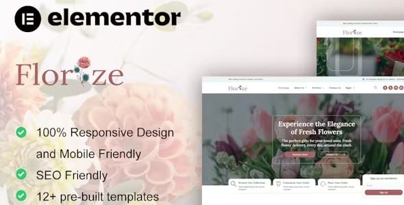 Florize 1.0 – Florist & Flower Boutique Elementor Template Kit