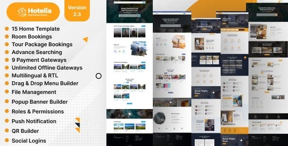 Hotelia 2.3 – Hotel Booking / Resort Booking Management Website
