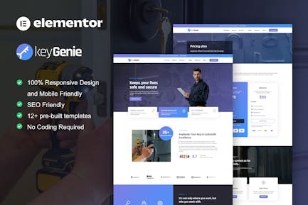 KeyGenie 1.0 – Locksmith & Key Maker Service Elementor Template Kit