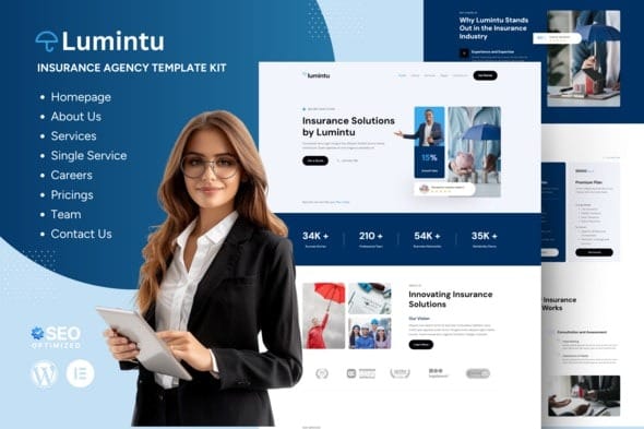 Lumintu 1.0.0 – Insurance Agency Elementor Template Kit