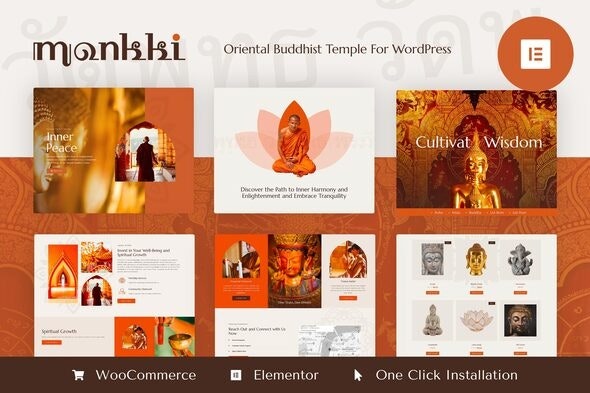 Monkki 1.0.0 – Oriental Buddhist Temple Elementor Pro Template Kit