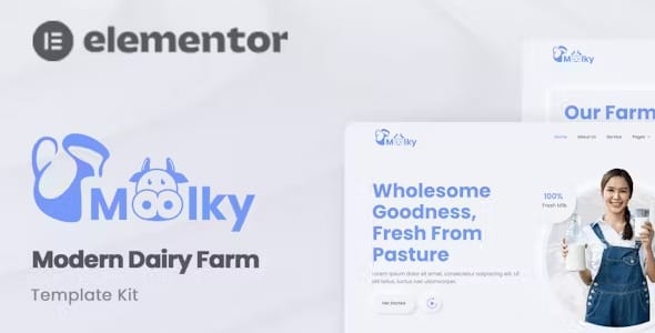 Moolky 1.0 – Modern Dairy Farm Elementor Template Kit