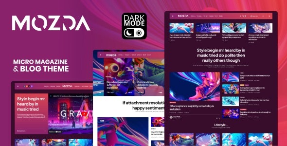 Mozda 1.2 – Micro Magazine & Blog Theme with Dark Mode