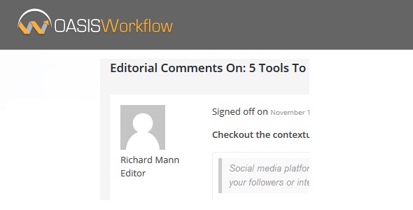 OASIS Workflow Editorial Comments 2.5