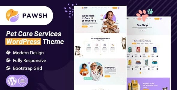 Pawsh 1.1 – Pet Care Services WordPress Theme