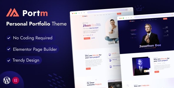 Portm 1.1 – Personal Portfolio WordPress Theme