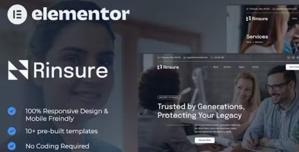 Rinsure - Insurance Agency Elementor Template Kit