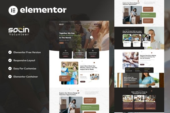 Socin 1.0.0 – Volunteer & Charity Elementor Template Kit