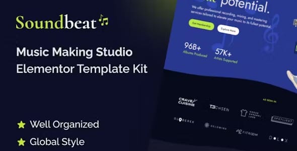 Soundbeat 1.0 – Music Making Studio Elementor Pro Template Kit