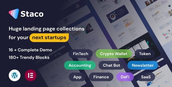 Staco 1.0 – SaaS Startup Business WordPress Theme