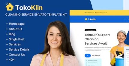 Tokoklin - Cleaning Service Business Elementor Template Kit