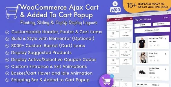 WooCommerce Ajax Cart & Added To Cart Popup 1.6.6 – Floating/Sliding/Popup All in One Cart/Checkout Plugin