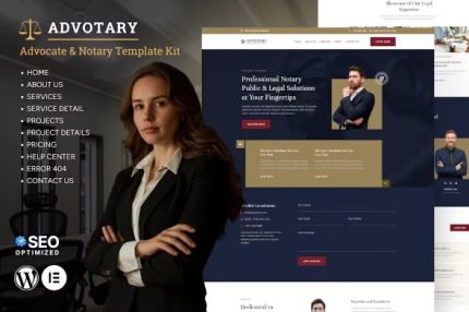 Advotary - Notary Public & Legal Services Elementor Template Kits