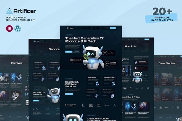 Artificer 1.0 – Robotics & AI Elementor Pro Template Kit