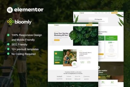 Bloomly - Landscape & Gardening Service Elementor Pro Template Kits
